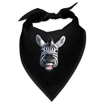 Breit grinsendes Zebra - Bandana - Schwarz - Vorne