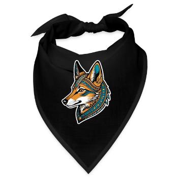 Ägyptischer Schakal Neo Traditional - Bandana - Schwarz - Vorne