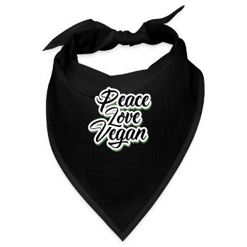 Peace Love Vegan - Tierliebe & Food - Bandana - Schwarz - Vorne