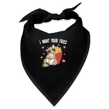 Ich will deine Fritten - Pommes - Bandana - Schwarz - Vorne