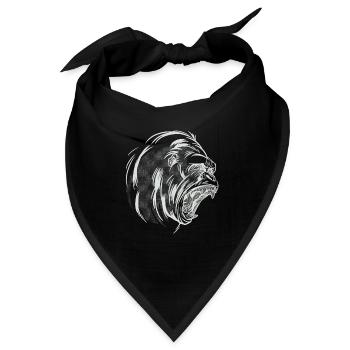 Gorilla Kopf Schrei - Bandana - Schwarz - Vorne
