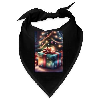 Festliche Geschenkbox unter dem Weihnachtsbaum - Bandana - Schwarz - Vorne