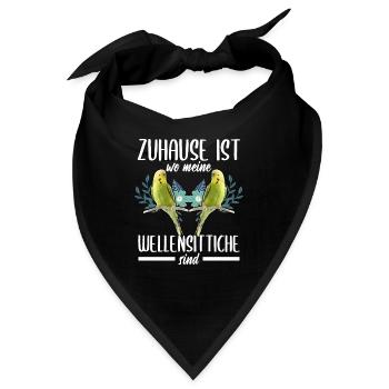 Zuhause ist Wellensittiche Vogel Chirp Haustier - Bandana - Schwarz - Vorne