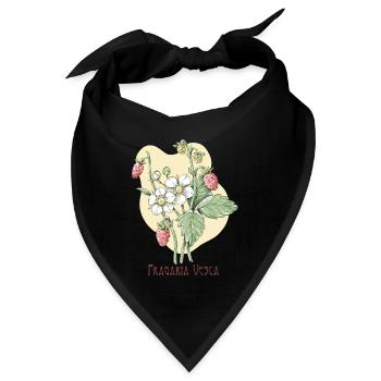 Botanische Zeichnung der Gewöhnlichen Walderdbeere - Bandana - Schwarz - Vorne