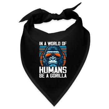 In einer Welt der Menschen Sei ein Gorilla Gorillas Gorillas - Bandana - Schwarz - Vorne