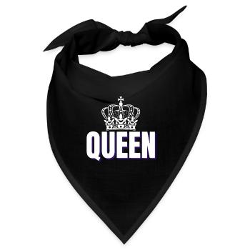 Queen Partnershirt Queen King Krone - Bandana - Schwarz - Vorne