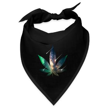 Galaxy Hanfblatt - Cannabis - Weed - Bandana - Schwarz - Vorne