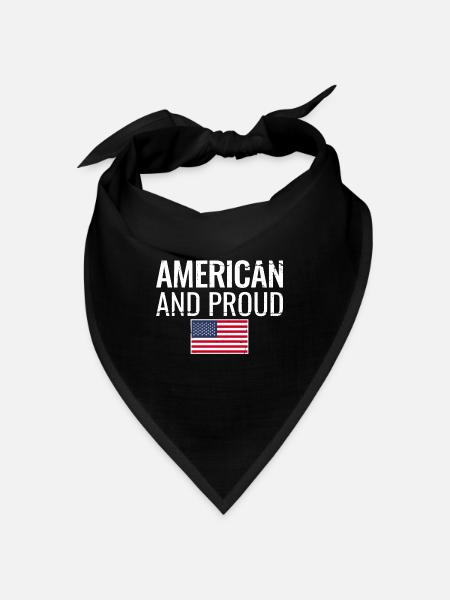 American And Proud USA Flag American - Bandana - black - Front