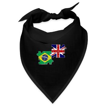 Brasilien Großbritannien Flagge Brasilianer Brite - Bandana - Schwarz - Vorne
