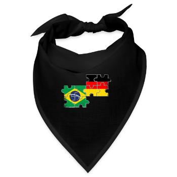 Brasilien Deutschland Flagge Brasilianer Deutscher - Bandana - Schwarz - Vorne