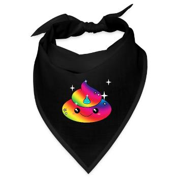 Poopicorn Poop Einhorn Kacke Shirt Geschenk - Bandana - Schwarz - Vorne