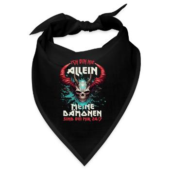 ICH BIN NIE ALLEIN - MEINE DÄMONEN SIND BEI MIR - Bandana - Schwarz - Vorne