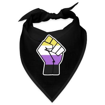 Nichtbinärer Stolz Faustdesign für Equality - Bandana - Schwarz - Vorne