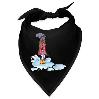 Mädchen spielt im Regen und springt in eine Pfütze - Bandana - Schwarz - Vorne