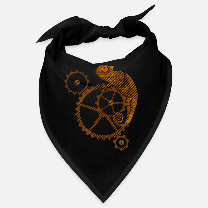 Steampunk Chamäleon - Bandana - Schwarz