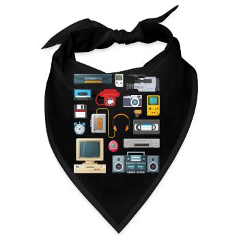 Retro 90er Jahre Geräte - Bandana - Schwarz - Vorne
