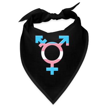 Transgender Symbol Transgender Flagge Trans farben - Bandana - Schwarz - Vorne