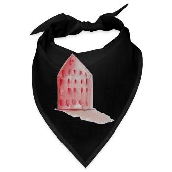 Ein rotes Haus - Hausmann sein :) - Bandana - Schwarz - Vorne