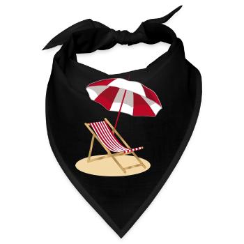 Liegestuhl am Strand und Sonnenschirm - Bandana - Schwarz - Vorne