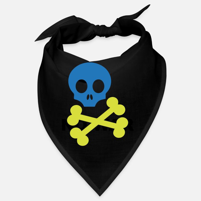 Neon Blue Skull and Crossbones Bandana