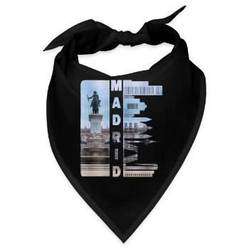 Madrid Spanien Stadt Skyline Heimat Liebe - Bandana - Schwarz - Vorne