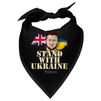 Ukraine Great Britain Stand with Ukraine - Bandana - Schwarz - Vorne