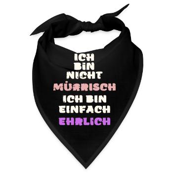 Lustiger mürrisch launisch wütender ehrlich Vektor - Bandana - Schwarz - Vorne