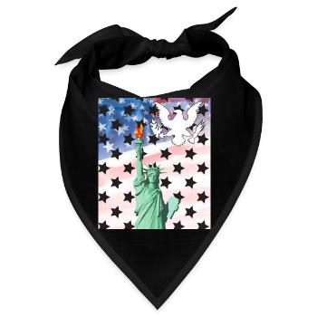USA, Freiheitsstatue - Bandana - Schwarz - Vorne