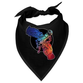DAS Astronaut Nr 1 Farbig - Bandana - Schwarz - Vorne