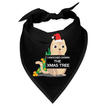 falscher Weihnachtskatzen-Weihnachtsbaum - Bandana - Schwarz - Vorne