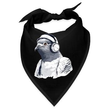 Zaki, die audiophile Taube - Bandana - Schwarz - Vorne