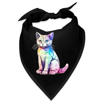 Hako, die bunte Katze - Bandana - Schwarz - Vorne