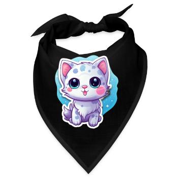 "Space Kitty: Floatastic & Adorable!" - Bandana - Schwarz - Vorne