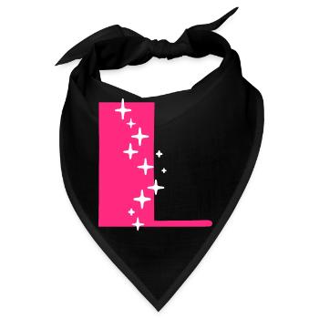 Buchstabe L Glitzer - Bandana - Schwarz - Vorne
