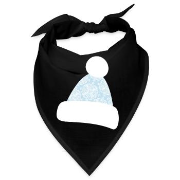 Pudelmütze Mütze Schneeflocken Après-Ski Winter - Bandana - Schwarz - Vorne
