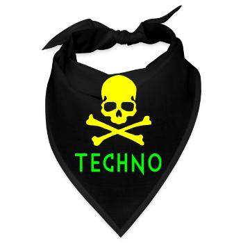 Techno-Knochen - Bandana - Schwarz - Vorne