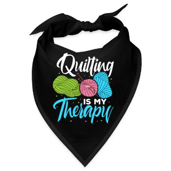 Quilting Is My Therapy - Quilting Expert - Bandana - Schwarz - Vorne