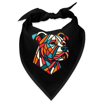 Staffordshire geometrischer Bullterrier, Staffy - Bandana - Schwarz - Vorne