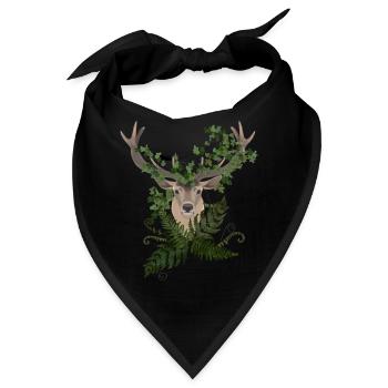 Hirsche und Farne - Bandana - Schwarz - Vorne