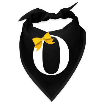 Buchstabe o gelbe Schleife - Bandana - Schwarz - Vorne