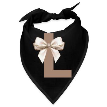 Buchstabe L Knoten - Bandana - Schwarz - Vorne