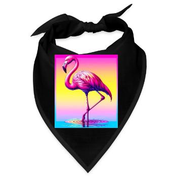 Flamingo - Bandana - Schwarz - Vorne