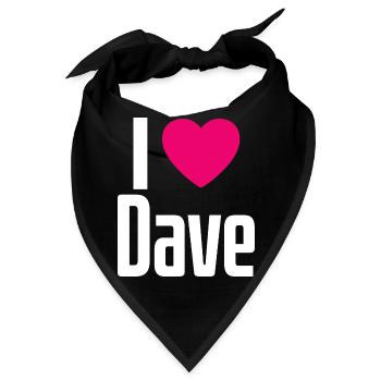 I Love Dave Pinkes Herz Ich liebe Dave - Bandana - Schwarz - Vorne