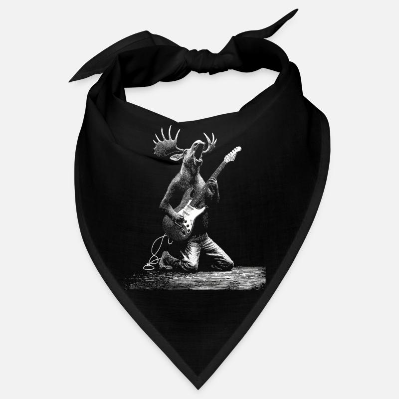 Rockender Elch mit E-Gitarre Geschenk Musikfans Bandana