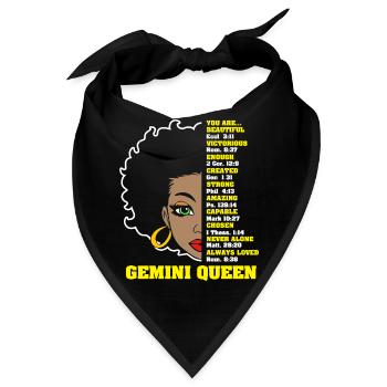 Sternzeichen Zwilling - Bandana - Schwarz - Vorne