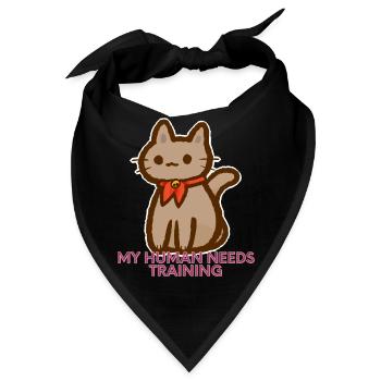 Katze mit Fliege: Meine menschliche Ausbildung - Bandana - Schwarz - Vorne