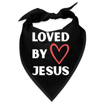 Loved by Jesus - Christliches Design - Bandana - Schwarz - Vorne