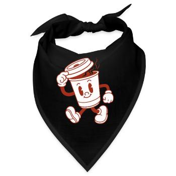 Kaffee Becher Retro Mascot To Go Lustig Cartoon - Bandana - Schwarz - Vorne