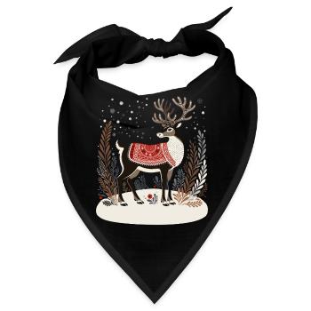 Rentier-Shirt, Boho-Weihnachts-Shirt - Bandana - Schwarz - Vorne