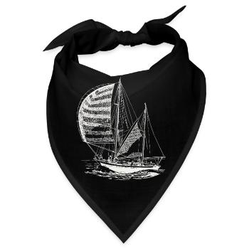 Segelboot Segeln Segler Meer Nautik Vintage Motiv - Bandana - Schwarz - Vorne